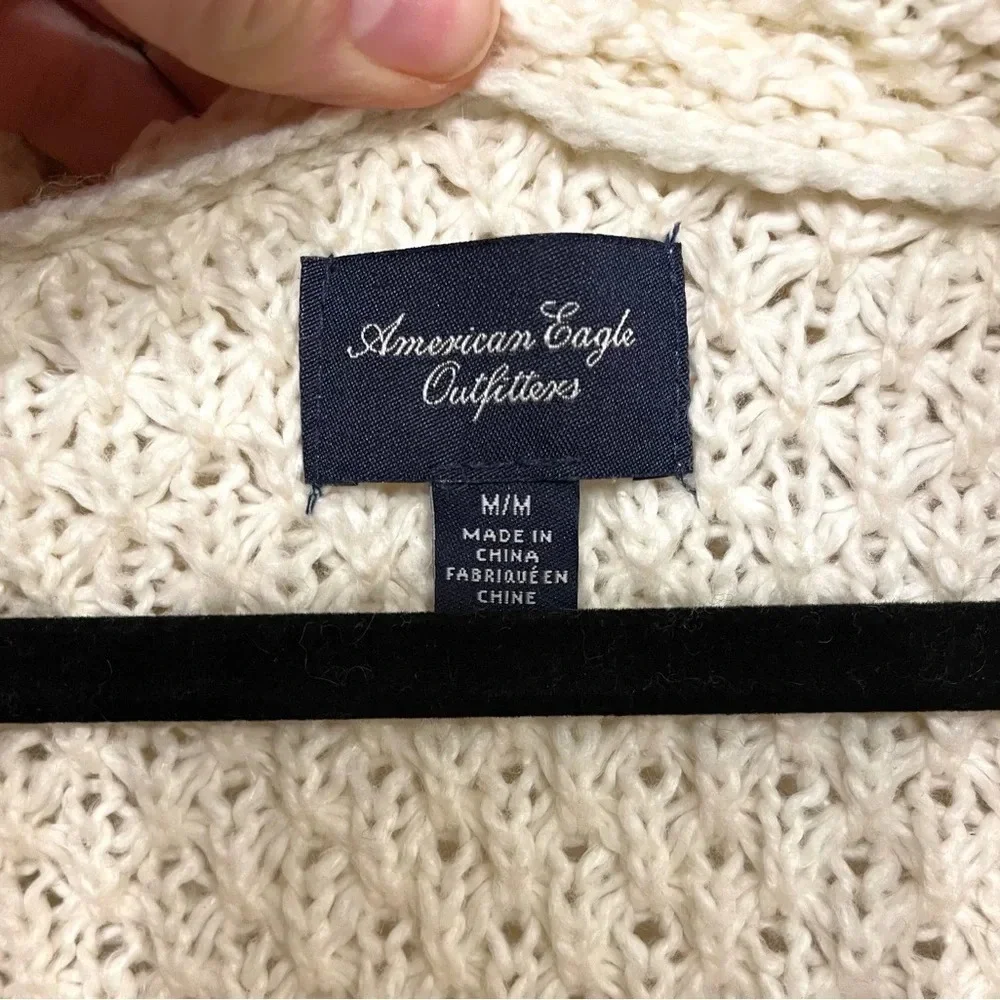 American Eagle Outfitters | Cream Cowl Neck Sweater Dress Tunic Size Medium